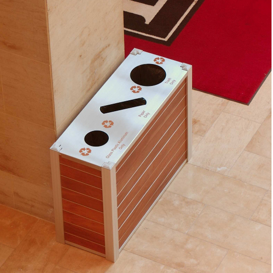 Wooden Steel Trash Can Big Size Dustbin Building Commercial Litter Bin City Sanitation Trash Can