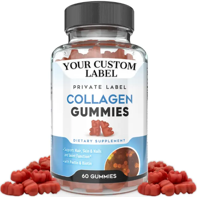 Collagen Gummies Private Label Hair Regrowth Best Vitamin Supplement Hair Skin Nail Support Formula Health Supplements Biotin US