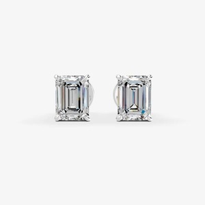Elegantes Pendientes Solitarios Clásicos de Esmeralda de 0.75 Quilates EF-VVS2 Corte Excelente en Oro Sólido de 14K para Regalo de Aniversario de Bodas - Product Image 2