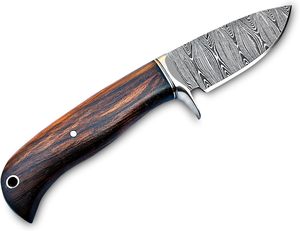 Cuchillo de supervivencia al aire libre hecho a mano de acero de Damasco, hoja fija, Funda de cuero, soporte OEM, estilo vaquero para caza y Camping - Product Image 4