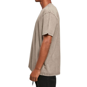 Camiseta de talla grande Vintage lavada con ácido de lejía de peso pesado para hombre, camiseta de manga corta de gran tamaño con gráfico personalizado de algodón 100% para hombre - Product Image 3