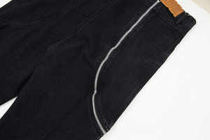 Jeans droits amples pour hommes, respirants, de haute qualité, OEM en gros, motif personnalisé, denim délavé, automne uni - Product Image 6