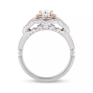 Anillo de compromiso de diamantes de moissanita Original de corte ovalado, Plata de ley de dos tonos, anillo de Marco adornado Floral extraordinario 925 - Product Image 4