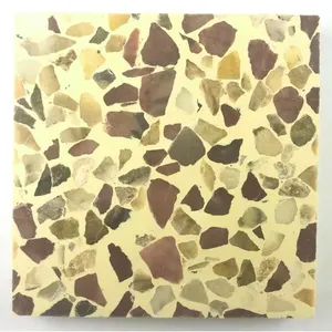 Vintage Sunburst amarillo 705 Fritztile Terrazzo Mini azulejo de suelo de porcelana esmaltada para el suelo de la sala de estar al aire libre muestra única - Product Image 1