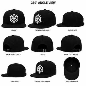 Casquette Snapback Noire Personnalisée avec Broderie 3D et Boucle Métallique – Qualité Supérieure, 5 Panneaux, Visière Plate, Tendance Hip-Hop, Décontractée, Idéale pour les Fêtes - Product Image 6