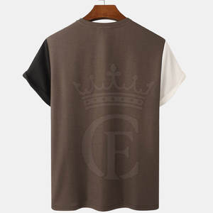 Ropa de calle Logotipo impreso personalizado Nueva impresión Hombres 100% Camisetas de algodón Ajuste de contraste Última moda Nuevo diseño Camiseta - Product Image 2