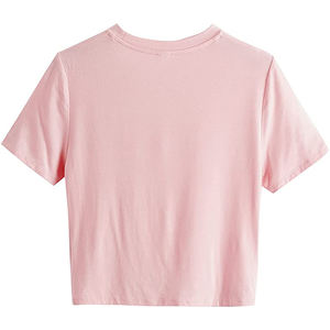 T-shirt noir à col en V pour femme, confortable et basique pour tous les jours, vente en gros - Product Image 6