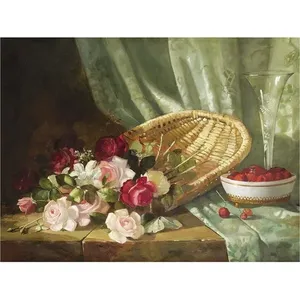 Nature morte roses et framboises carrelage mural cuisine dosseret mural en marbre matériau céramique - Product Image 1