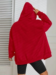 Venta al por mayor de las mujeres de gran tamaño de algodón de lana con cremallera Sudadera con capucha y logotipo personalizado sudaderas con capucha para la venta - Product Image 3