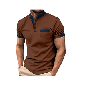 Camisetas de Polo de manga corta para hombre al por mayor, camisetas de golf de punto liso transpirable de algodón 100%, patrón sólido - Product Image 3