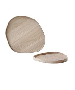 Bandeja de servicio irregular de venta al por mayor de fábrica bandejas de servicio de té de madera natural de pino de haya personalizadas con asas bandeja de comida - Product Image 1