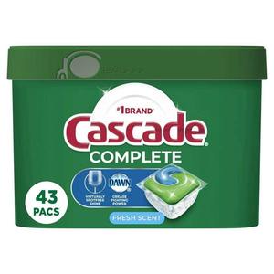 Cascade Complete Action Pacs, Dishwasher Detergent, Fresh, 43 Count - Product Image 1