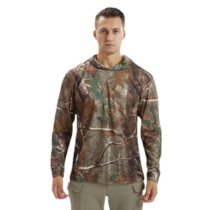 Venta al por mayor personalizado manga larga con capucha camisas de pesca UPF50 protección solar UV sublimación de secado rápido impermeable rendimiento al aire libre - Product Image 2