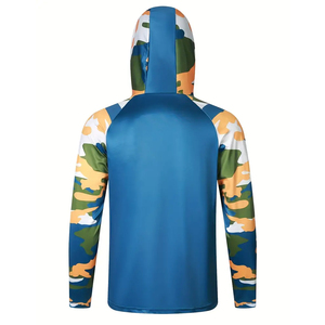 Sudaderas con capucha de pesca para hombre hechas a medida, ropa personalizada para exteriores, logotipo personalizado antiarrugas/Color UPF 50, transpirable a prueba de viento - Product Image 2