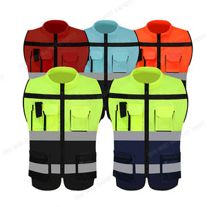 Logotipo personalizado HI VIS tira reflectante Chaleco de trabajo transpirable al aire libre construcción ingeniero ropa de seguridad con bolsillos - Product Image 6