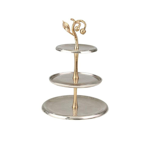 Elegance Home Tableware <b>Cake</b> Stand 2 <b>Tiers</b> Made of Stainless Steel With Metal Designer <b>Cake</b> Serving Stand for Party Use - Product Image 4
