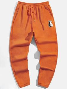 Pantalones de chándal de cintura alta para hombre, de secado rápido, transpirables, a prueba de viento, de algodón y poliéster, pantalones de chándal teñidos lisos, bolsillos, talla 6XL, Invierno - Product Image 6