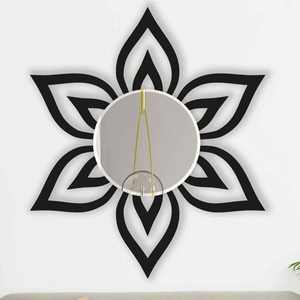 กระจกติดผนังโลหะแบบทันสมัยดีไซน์ดอกไม้ทำมือกระจกกาวคุณภาพสูงสำหรับงานแต่งงาน - Product Image 1