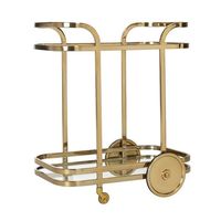 Cafétéria accessoires de cuisine ustensiles de service de nourriture 2 niveaux de service de café or chariot antique de bar de boisson chariot de bar