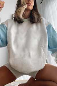 Sudadera de gran tamaño con cuello simulado para mujer, logotipo personalizado bordado, uso diario para Otoño/Invierno impreso - Product Image 2