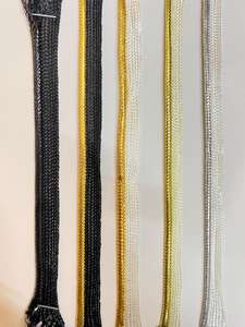 Wholesale Eco-Friendly Coated Woven Flat Bias Trim Silver Gold Metallic Lurex Piping <b>Cord</b> Garment Bags Shoes Home Textile - Product Image 3