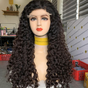 Perruques frontales bouclées eurasiennes VietNam pour femmes noires cheveux humains 13x6 perruque frontale en dentelle complète transparente 200% densité - Product Image 1