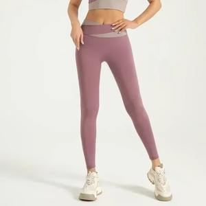 Women High Waist <b>Seamless</b> <b>Leggings</b> Solid Spandex/Nylon Four-Way Stretch Breathable Quick Dry Workout Yoga Pants High Quality OEM - Product Image 3