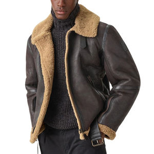 2024 Otoño Invierno cálida chaqueta de cuero de piel abrigos para hombres logotipo personalizado chaquetas de cuero PU de alta calidad para hombres - Product Image 1