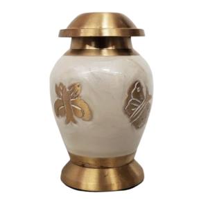 Classic Brass Keepsake Cremation Urns With Black Color <b>Rings</b> Indian Wholesale Human <b>Ashes</b> Metal Keepsake Urns - Product Image 4