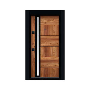 Porte d'entrée de sécurité en acier moderne, design extérieur gris, avec poignée en acier inoxydable, étanche, antivol, porte principale - Product Image 5