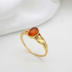 Anillo de piedras preciosas de latón con diseño de abrazo chapado en oro de 18 quilates, accesorio exclusivo de moda para mujeres, hombres, parejas, aniversario de compromiso - Product Image 4