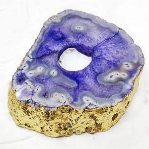 Tiradores de cajón de armario de ágata azul a granel, portavelas de estilo de amor de lujo con diseño de borde dorado para armarios y puertas de cocina - Product Image 4