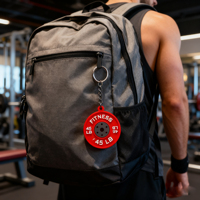 Porte-clés 3D Mini Fitness en Caoutchouc pour Équipement de Sport : Disque de Poids, Haltère, Barre de Musculation, Kettlebell