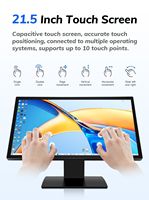 Écran tactile capacitif FHD de 21,5 à 23,8 pouces, 75 Hz, 300 nits, interface USB, panneau IPS pour kiosque POS, OEM ODM avec support