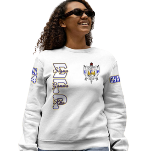 Sweat-shirt à col rond Sigma Gamma Rho 1922 bleu or, vêtements grecs, polaire de qualité supérieure, pull d'hiver, mode féminine - Product Image 5