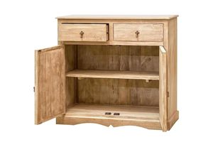 Madera maciza rústica dos puertas dos cajones tallado Buffet aparador Mango madera gabinete almacenamiento muebles - Product Image 3