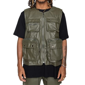 Nouveau prix de gros Top qualité Super Rider gilet en cuir véritable moto gilet motard en cuir gilet pour hommes - Product Image 1