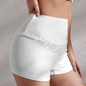 Pantalones cortos de entrenamiento deportivos personalizados para gimnasio para mujer, pantalones cortos de gimnasio sin costuras para yoga y correr con patrón sólido - Product Image 2