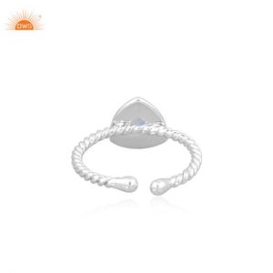Anillo apilable estilo trillón de piedra lunar arcoíris genuino de mayorista, joyería fina de Plata de Ley 925 para mujeres para fiestas - Product Image 4