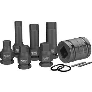 Hazet 11-Piece <b>Impact</b> Screwdriver <b>Sockets</b> Set Hexagonal Short Square 1/2'' with Borehole - Product Image 1