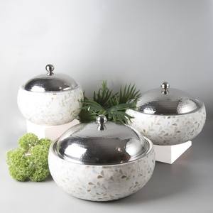 Nouvelle cocotte minimaliste de luxe en métal et bois avec couvercle en acier inoxydable, design personnalisé écologique pour réchauffeur de nourriture pour fondue - Product Image 3