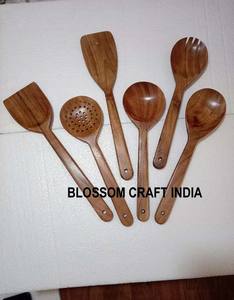 Elegante Juego de Cucharas de Cocina de Madera de Acacia, Utensilios de Cocina de Madera Duraderos para Servir, Producto Económico Ideal para Viajes - Product Image 3