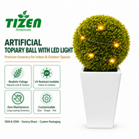 Boule de topiaire artificielle de 70 cm en pot, plante artificielle, jardinière carrée blanche en PE, résistante aux UV, pour intérieur et extérieur