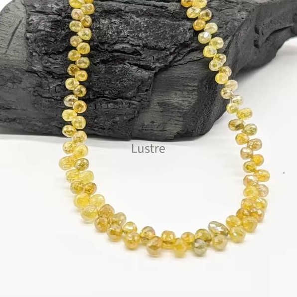 Premium Quality mm Faceted Natural Yellow Briolette
