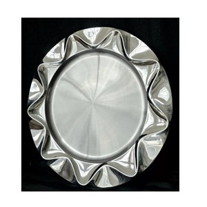 La Placa de cargador de acero más vendida con decoración de diseño grabado, platos de cena, vajilla tipo placa pulida a bajo precio - Product Image 3