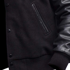 แจ็กเก็ตเลตเตอร์แมนสำหรับผู้ชายแจ็กเก็ตเบสบอลแขนยาวพิมพ์ลายแบบกำหนดเอง - Product Image 3