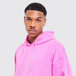 Sudadera con Capucha Personalizable para Hombre, de Invierno, Gruesa, Oversize, Bordada, Desgastada, con Efecto Descolorido por el Sol, Lavado Ácido, 100% Algodón, Forro de Felpa - Product Image 2