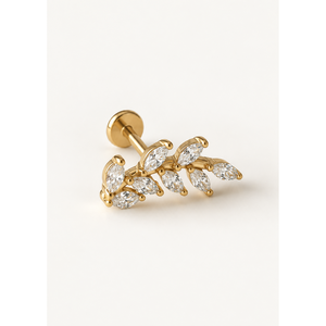 Pendientes de Zirconia con Corte Marquesa en Forma de Hoja y Pétalo - Product Image 1