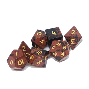 Dés en pierre de haute qualité, obsidienne acajou, cristal naturel, pierres précieuses de guérison reiki, pierres gravées, dés personnalisés, cristal viking - Product Image 5