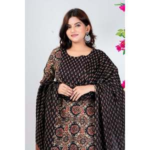 Conjunto de Kurta Floral con Dupatta y Salwar Kameez, Ropa Étnica India Banarasi - Product Image 5